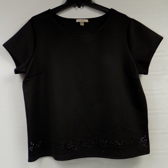 Ros & Ali Tops - Roz & Ali Black Short Sleeve Blouse Size XL